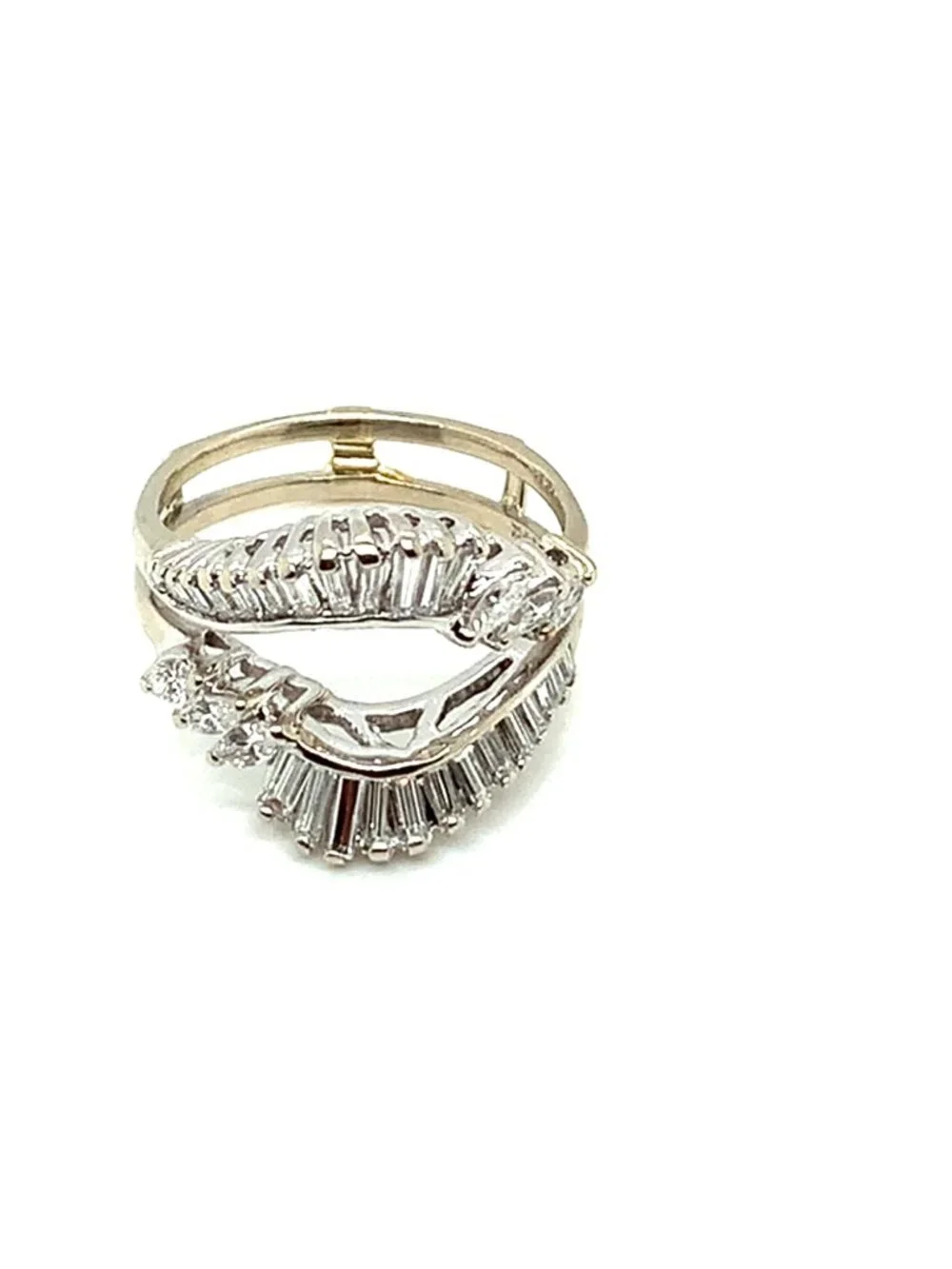14K White Gold Diamond Insert Ring